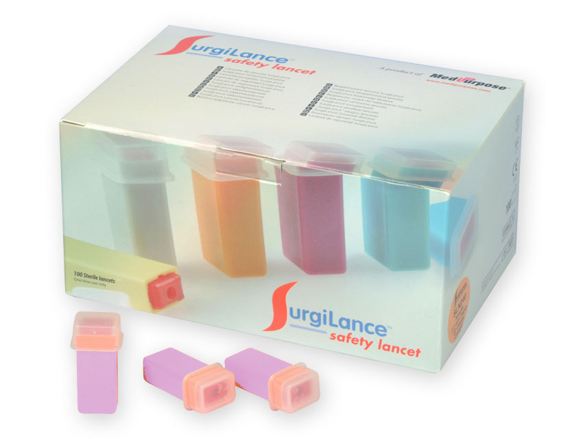 SURGILANCE SAFETY NEEDLE G21 - automatic lancets - box of 100