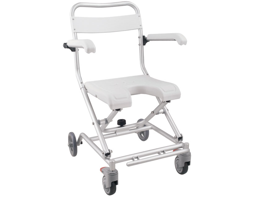 CHAISE ROULANTE PERCÉ DE DOUCHE
