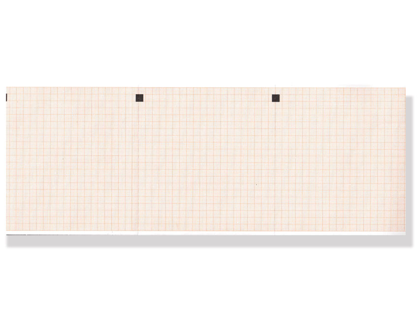 Papier thermique ECG 112x100mm x300f paquet - grille orange - boîte de 25