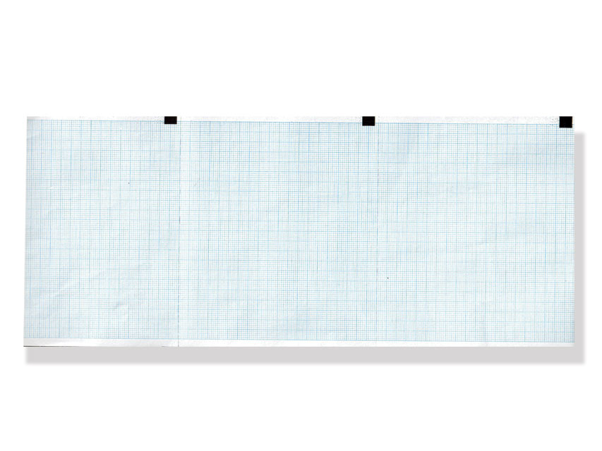 Papier thermique ECG 120x100mm x300f paquet - grille blue - boîte de 10