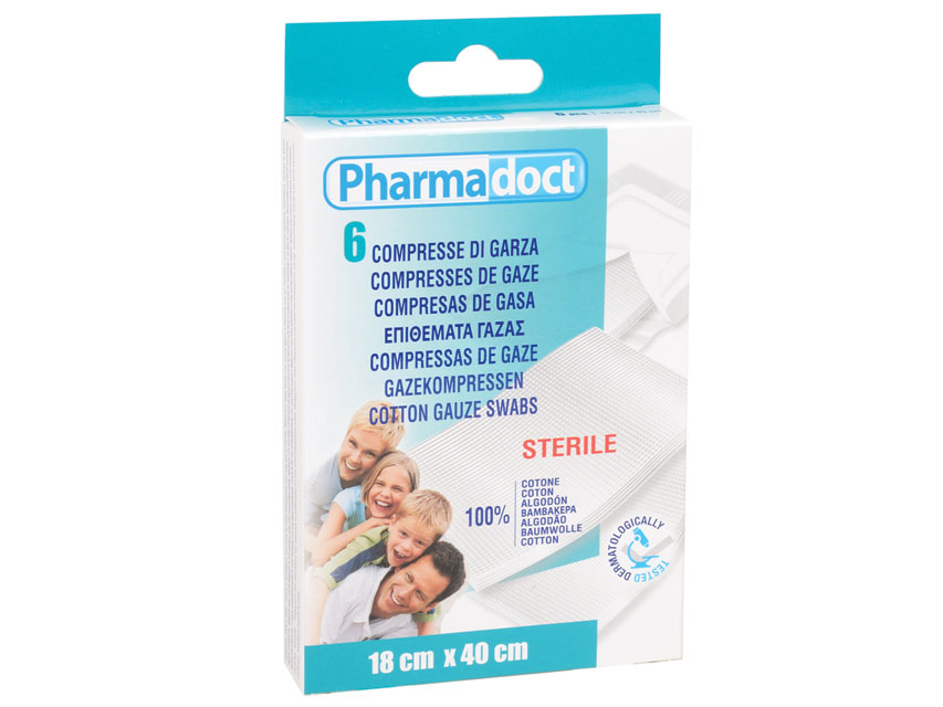 PHARMADOCT COMPRESSES DE GAZE 18x40 cm - caisse de 12 boîtes de 6