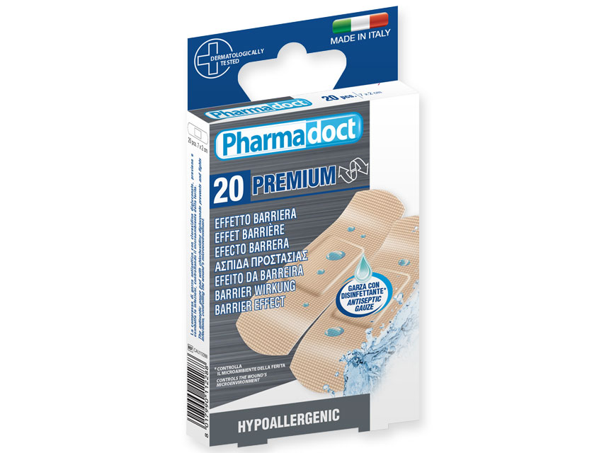 PHARMADOCT PANSEMENTS avec bande hémostatique - caisse de 12 boîtes de 20