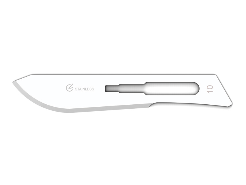 LAMES EN ACIER INOXYDABLE GIMA stériles, boîte de 100