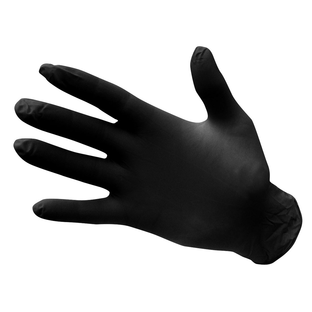 Gants Nitrile Non poudrés à usage unique - Noir (100 pièces)