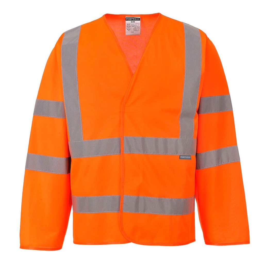 Gilet 2 bandes & baudrier manches longues - Orange