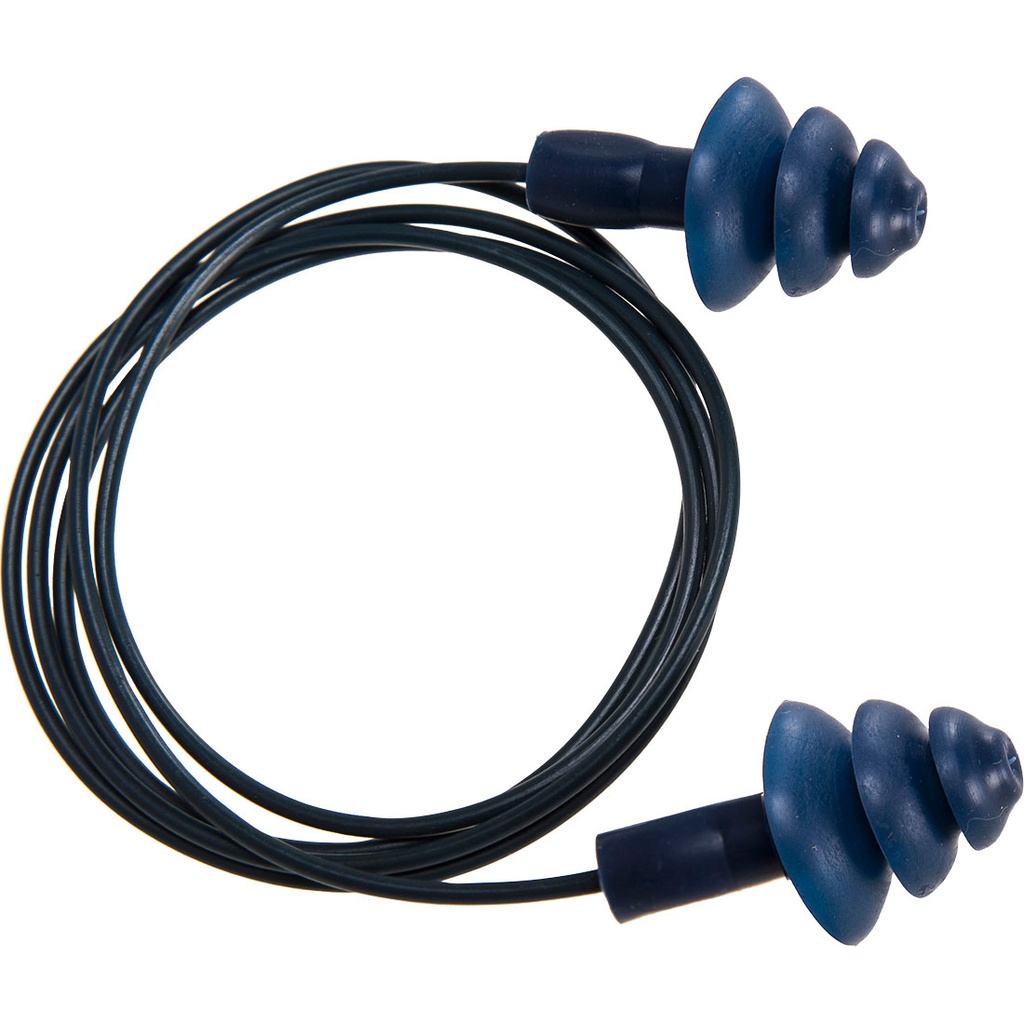 Bouchon d'oreille TPR détectable avec cordon (50 paires) - Bleu (50 pièces)