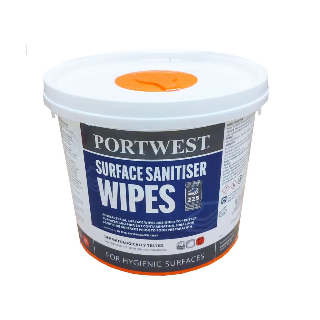 Lingettes désinfectantes pour surfaces (225 lingettes) - Blanc