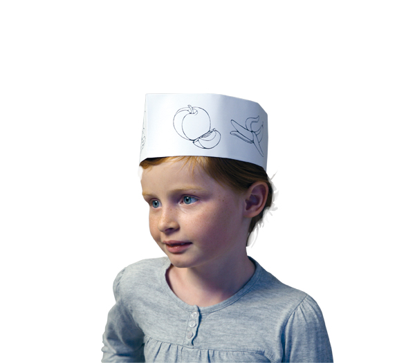 Calot enfant papier avec dessins à colorier - 10 boîtes de 100