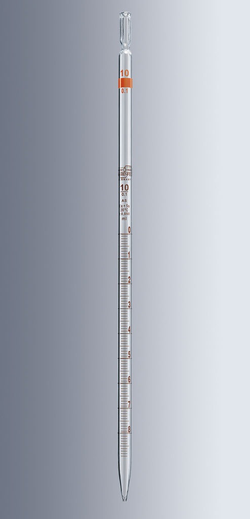 Pipette graduée classe AS écoulement total graduation brun