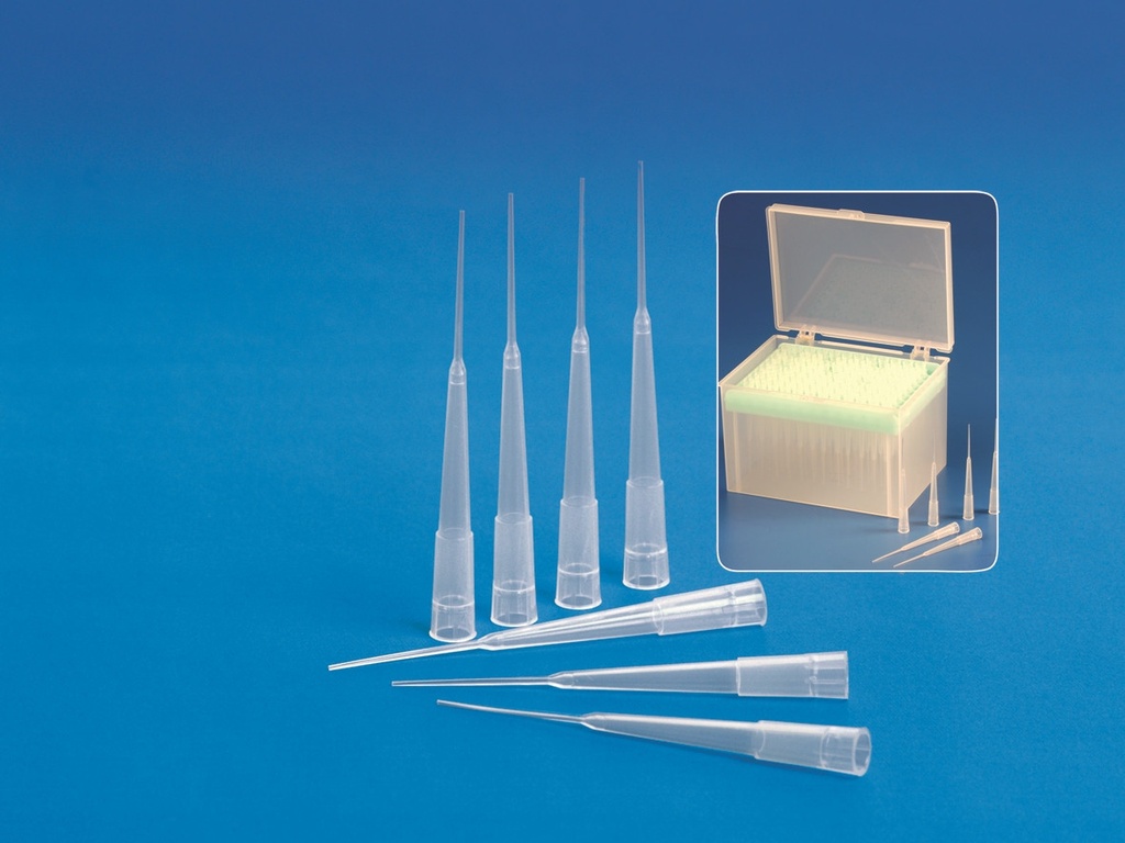 Cône tips fine pour chargement de gel 0,1-200 µL