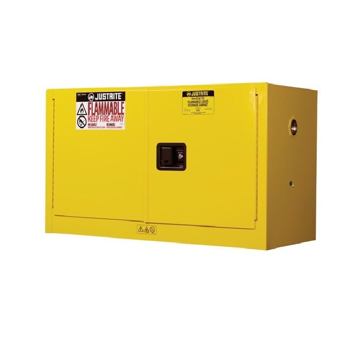 Armoire de sécurité FM pour produits inflammables - Sous paillasse 2 portes - 64 litres - Porte Manuelle - H 610 x L 1090 x P 460 mm