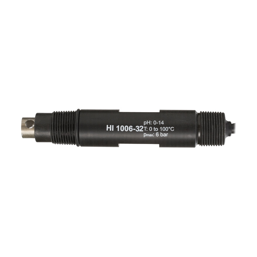 Électrode pH industrielle, verre résistant aux fluorures, jonction PTFE, câble 10 m