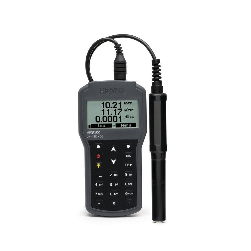 Multiparamètre portatif pH/EC/OD avec électrode pH HI829113, connecteur Quick DIN, câble 4 m