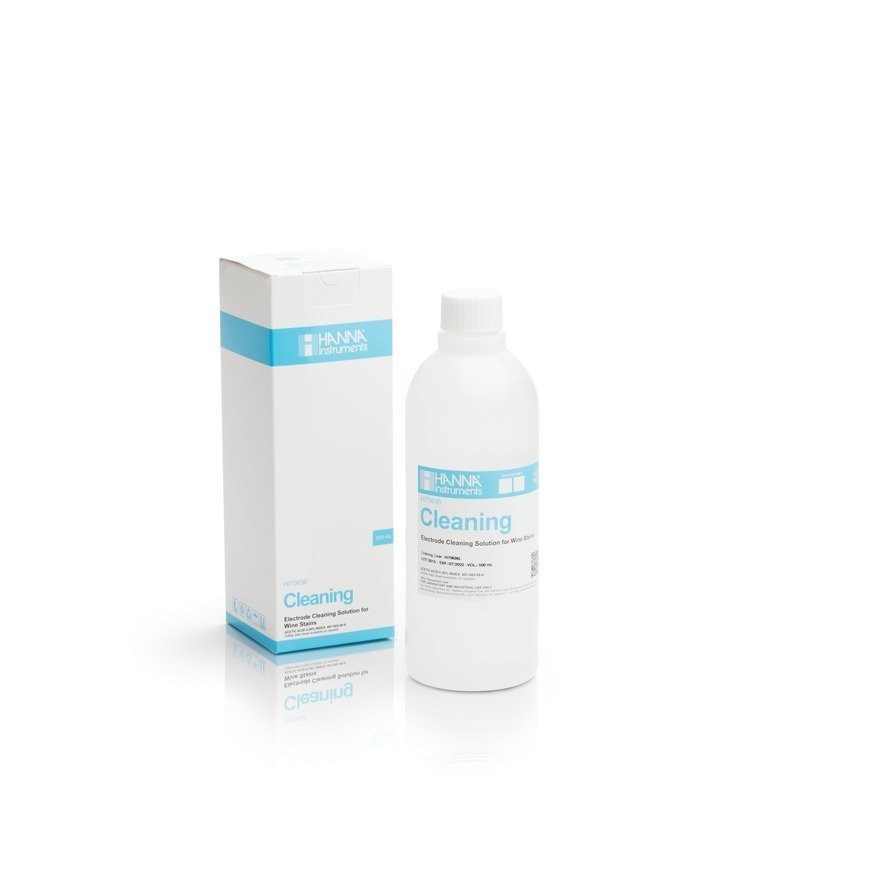 Solution de nettoyage pour électrodes, taches de vin (tannins), bouteille 500 mL