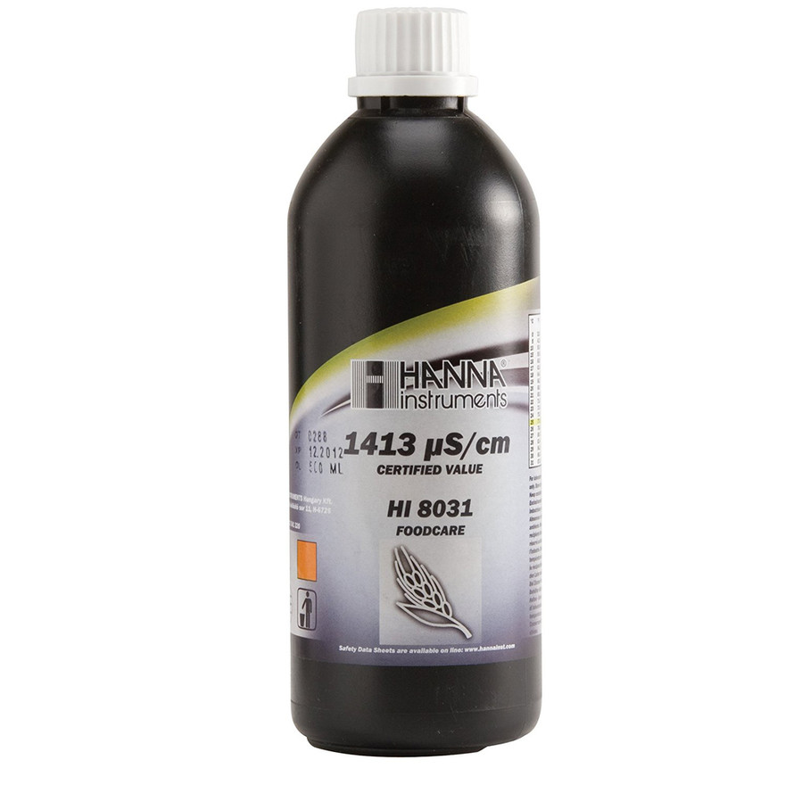 Solution d'étalonnage de conductivité à 1413 µS/cm, bouteille FDA 500 mL