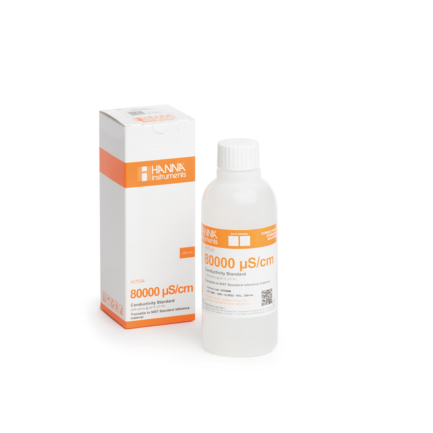 Solution d'étalonnage de conductivité à 80,00 mS/cm, bouteille 250 mL