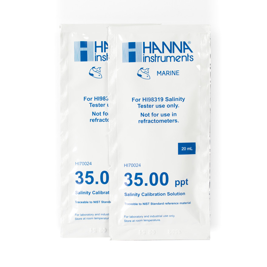 Solution d'étalonnage de salinité à 35,00 g/L (ppt), 25 sachets de 20 mL