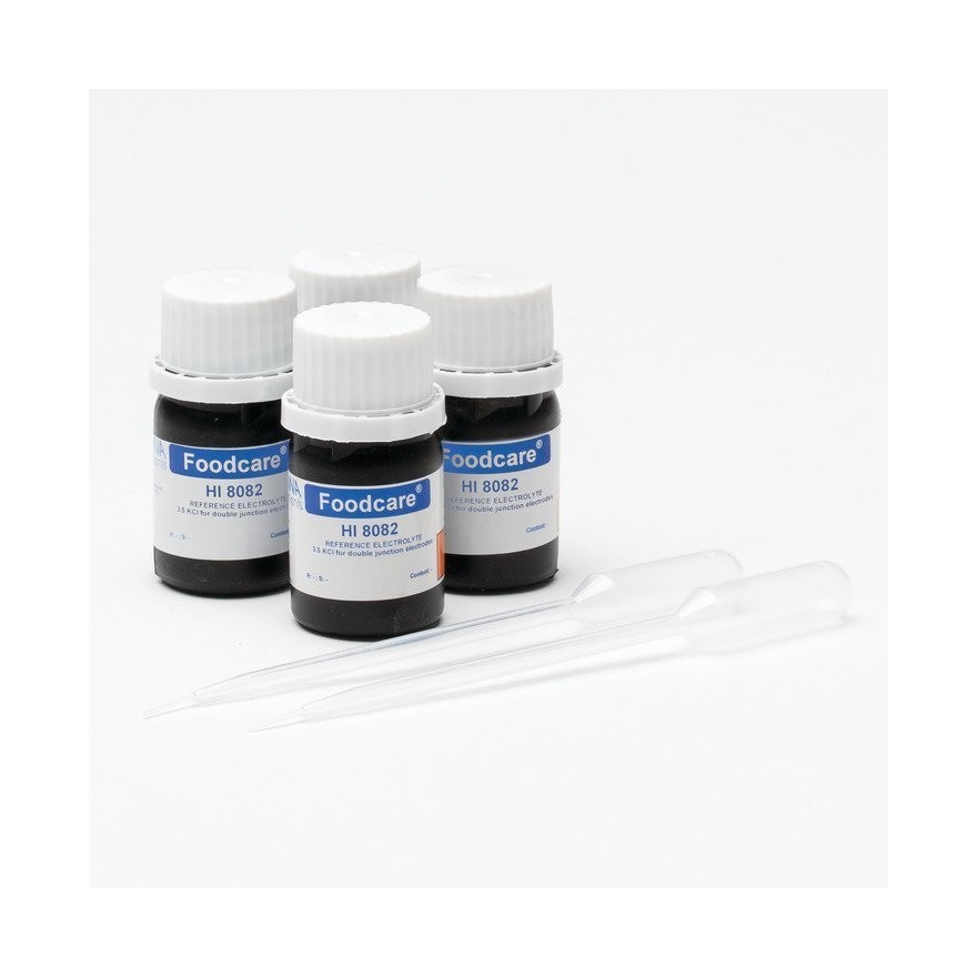 Solution électrolyte 3,5 M KCl pour électrodes à double jonction, flacon FDA (4 x 30 mL)