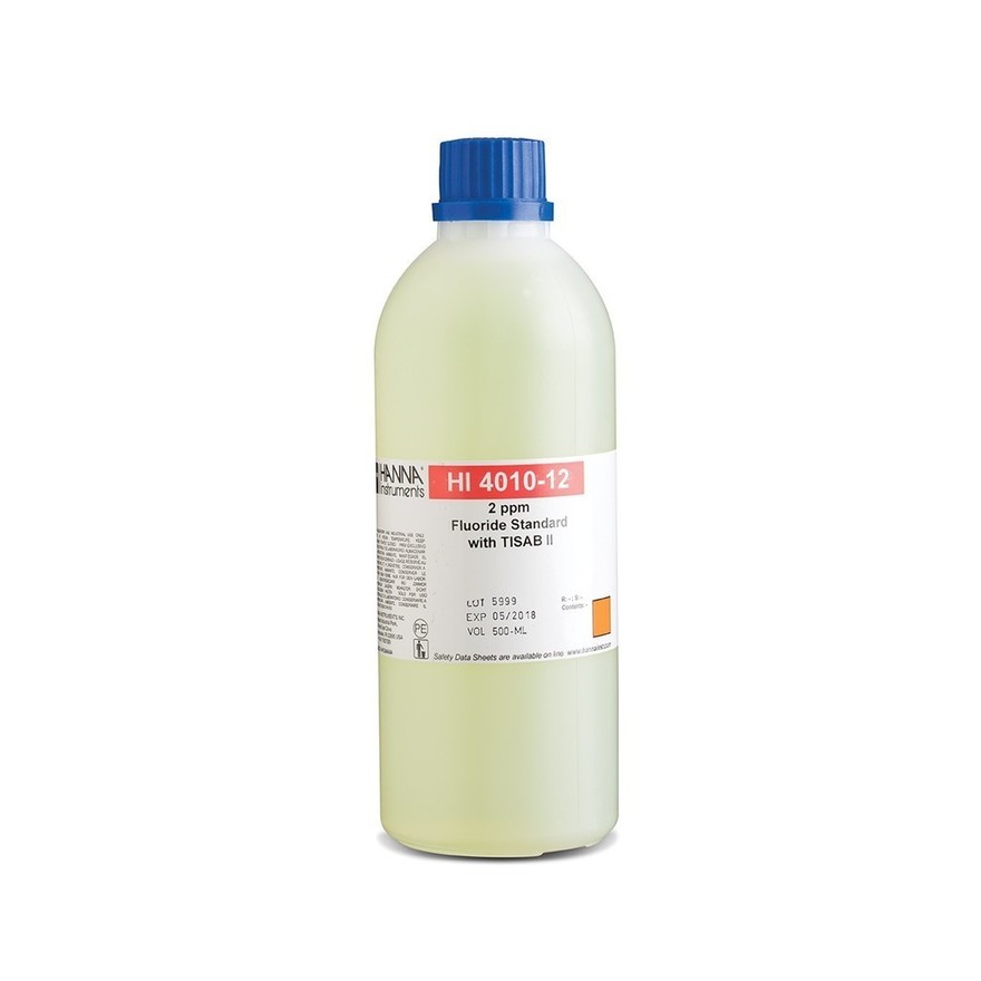 Solution étalon 2 mg/L fluorures au TISAB II, 500 mL