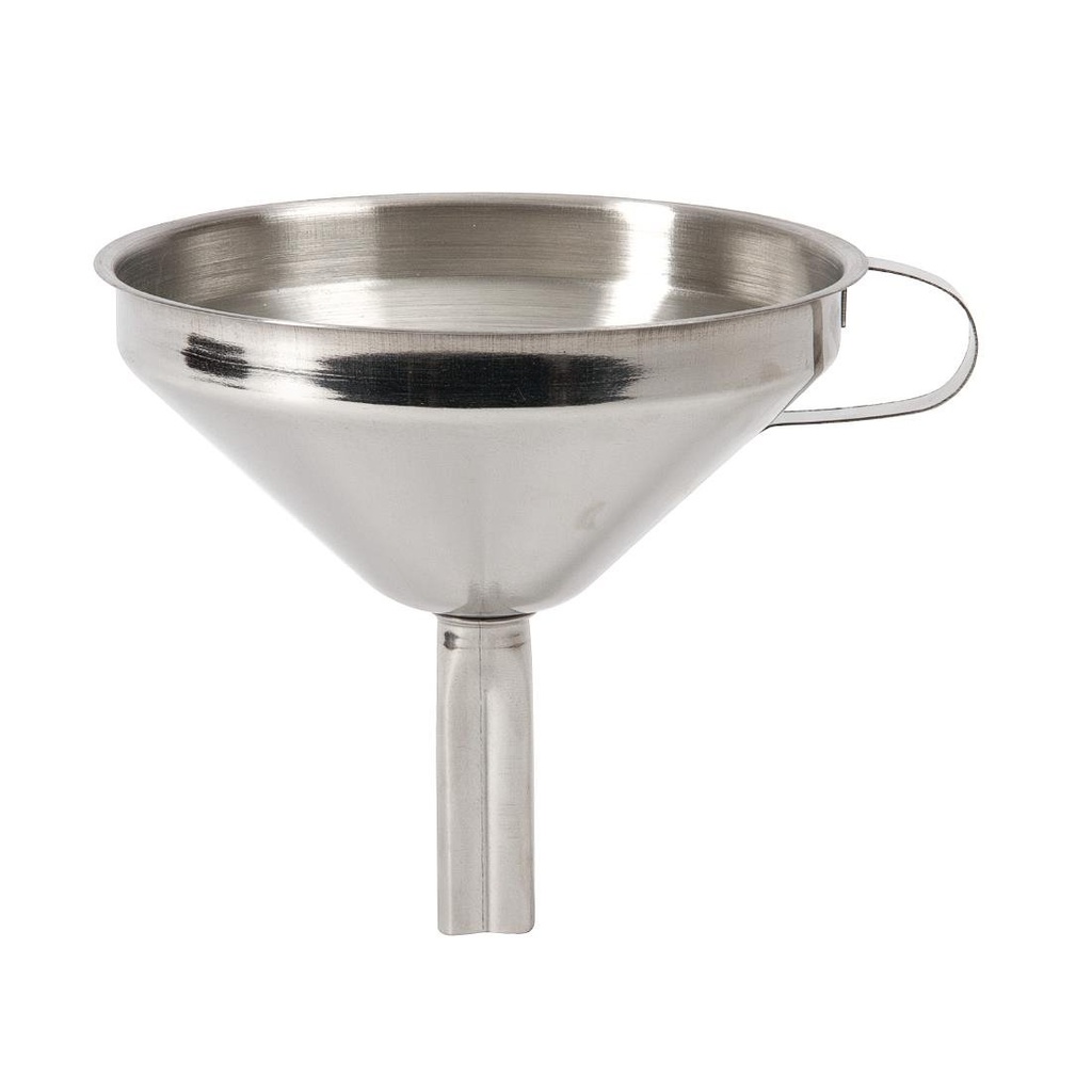 Entonnoir en acier inoxydable avec passoire amovible, diam. 120 mm, 90g