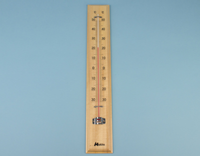 Thermomètre temp. ambiante en bois, 420 mm