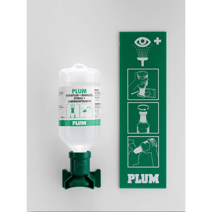 Station murale livrée avec 1 flacon de 500 mL de solution saline