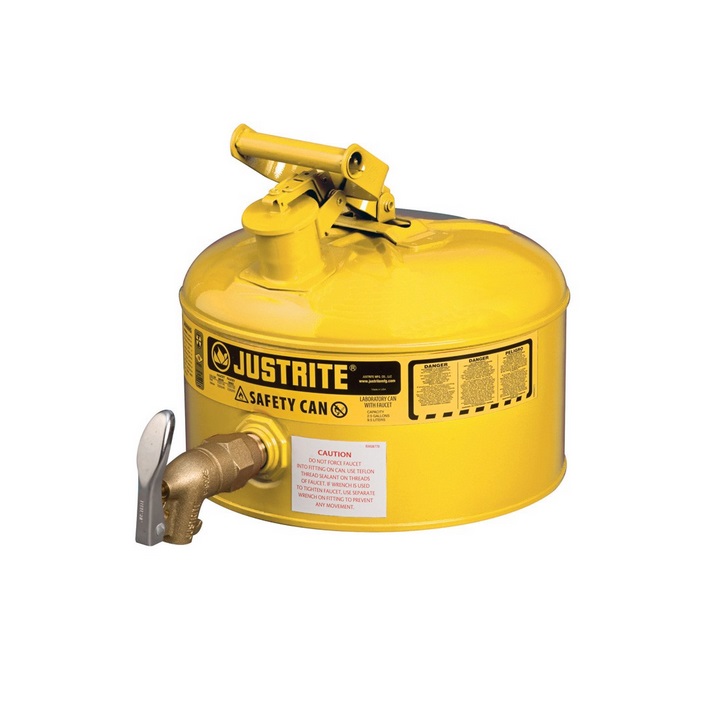 Récipient de sécurité pour liquides inflammables avec vidange du récipient en partie basse - 9,5L