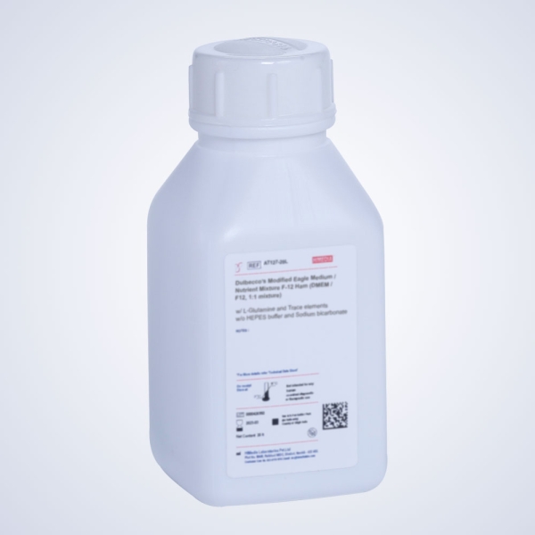 Dulbecco’s Modified Eagle Medium/Nutrient Mixture F-12 Ham (DMEM/ F12, 1:1 mixture) with 15mm HEPES buffer without L-Glutamine, Trace elements and Sodium bicarbonate