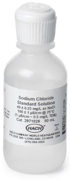Solution étalon de conductivité, 100 µS/cm, NaCl, 50 mL