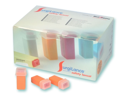 [24515] SURGILANCE SAFETY NEEDLE G22 - automatic lancets - box of 100