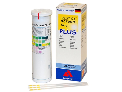 [24057] Bandelettes urinaires Combi Screen 5SYS Plus - 5 paramètres - boite de 100