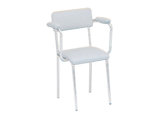 [27933] CHAISE - siège matelassé avec accoudoirs - grise