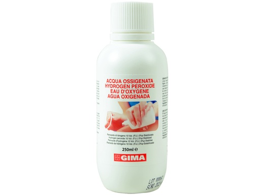[36604] EAU OXYGÉNÉE - 250 ml - étiquette GB,FR,IT,ES   - boîte de 12
