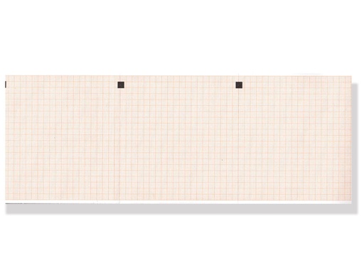 [32958] Papier thermique ECG 112x100mm x300f paquet - grille orange - boîte de 25