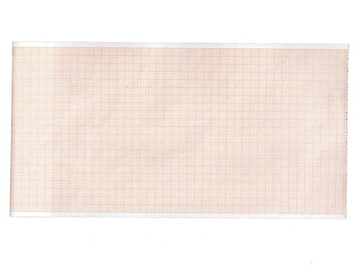 [33002] Papier thermique ECG 112x27 mm x m rouleau - grille orange - boîte de 10