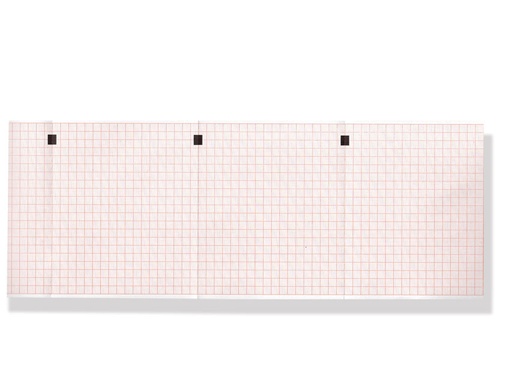 [33003] Papier thermique ECG 112x90mm x200f paquet - grille rouge - boîte de 20