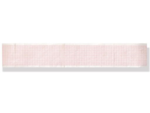 [33029] Papier thermique ECG 50x100mm x200f paquet - grille orange - boîte de 25