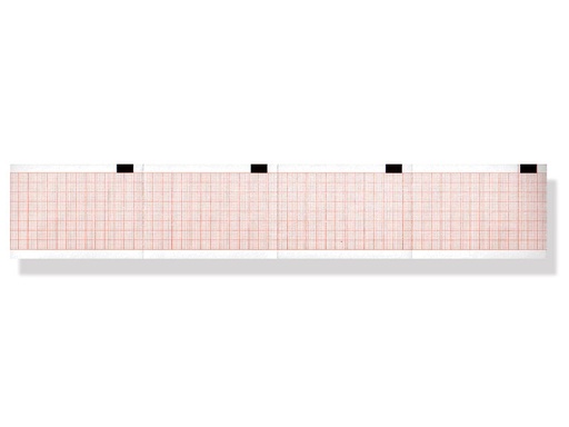 [33017] Papier thermique ECG 50x70mm x200f paquet - grille orange - boîte de 25