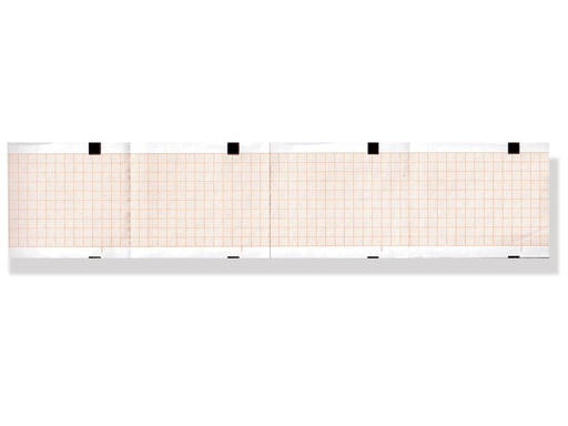 [32991] Papier thermique ECG 63x75mm x400f paquet - grille orange - boîte de 25
