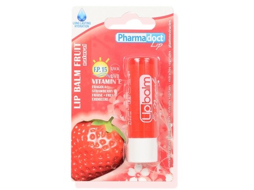 [25382] PHARMADOCT BAUME POUR LÈVRES FRAISE - caisse de 12 boîtes