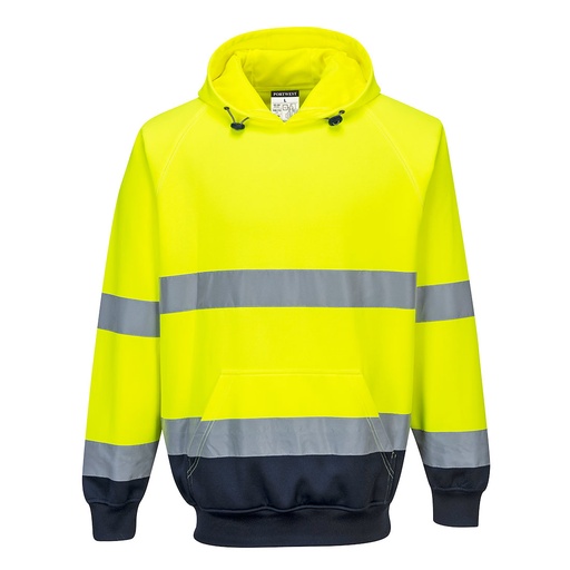 Sweat shirt à capuche bicolore - Jaune/Marine