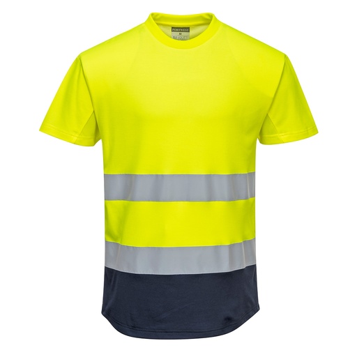 Tee-shirt Mesh bicolore - Jaune/Marine