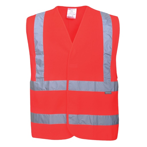 Gilet Hi-Vis Baudrier & Double Ceinture - Rouge