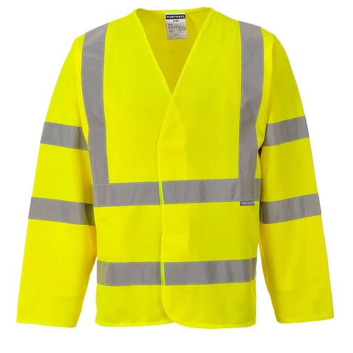 Gilet 2 bandes & baudrier manches longues - Jaune