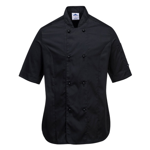 Veste Chef Femme Manches Courtes Rachel - Noir