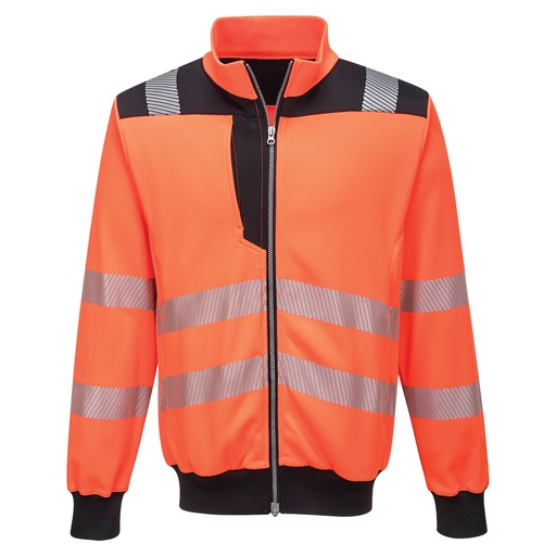 PW3 Hi-Vis Sweatshirt Zippé - Orange/Noir