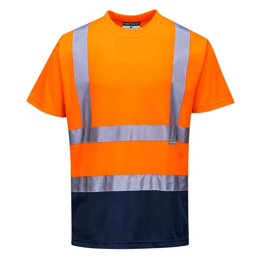 T-shirt bicolore - Orange/Marine