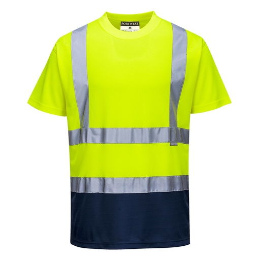 T-shirt bicolore - Jaune/Marine