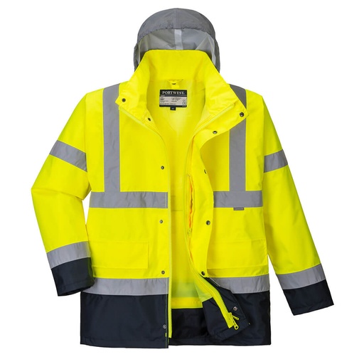 Parka Hi-Vis bicolore contrastée Trafic 4 en 1 - Jaune/Marine