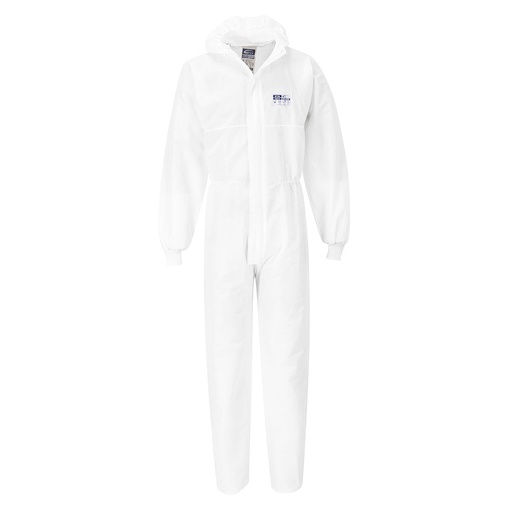 Combinaison Biztex SMS type 5/6 avec poignets tricot - Blanc (50 pièces)
